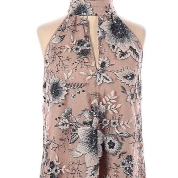 Drew Sheer Overlay Embroidered Blouse With Some Sequin Size XS - Picture 2 of 9